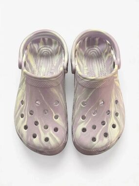 Crocs Marbled Tie Dye Swirl Slip On Lavender Clogs 11